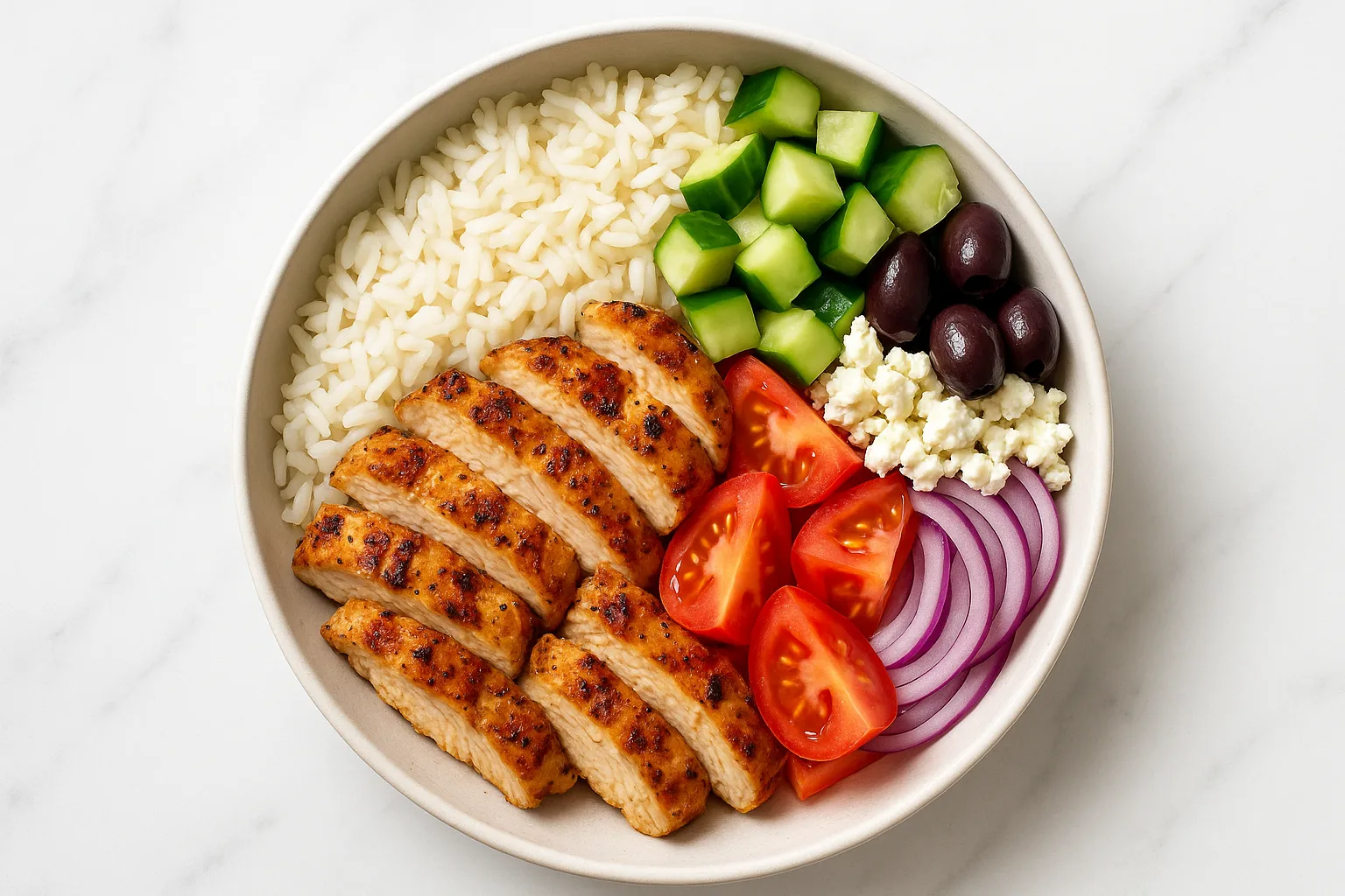 Greek Chicken Bowl with Rice
