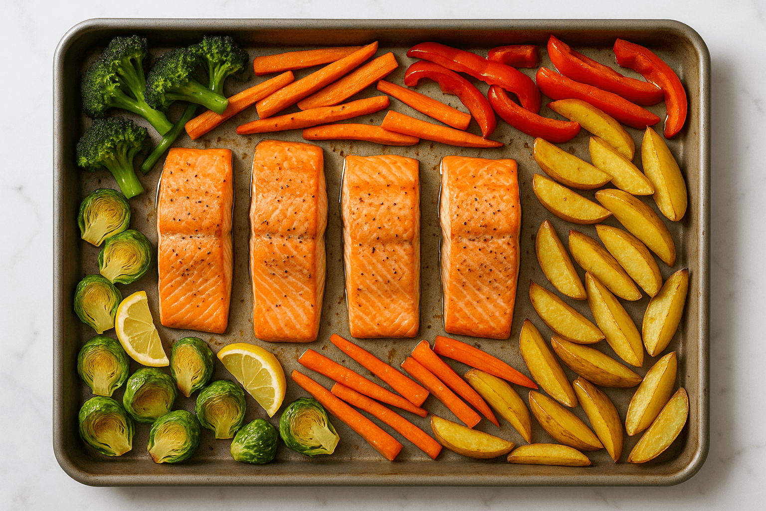 Sheet Pan Salmon with Vegetables: Ready in 20 Minutes