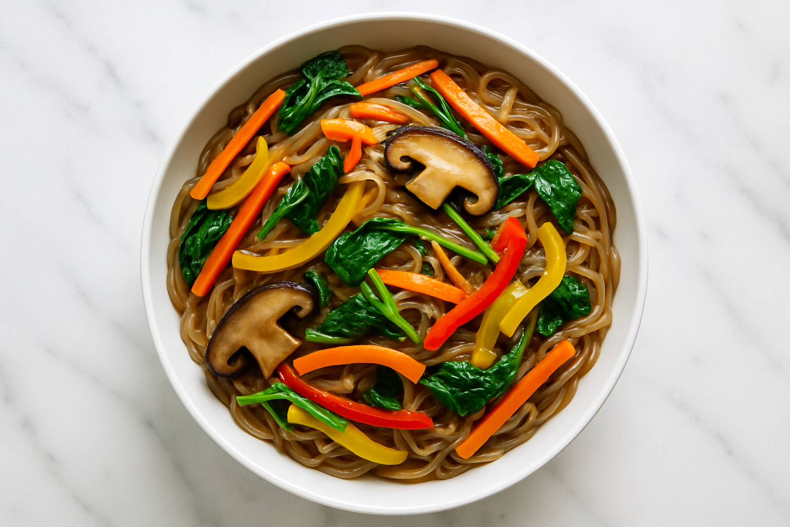Easy Japchae Korean Glass Noodles