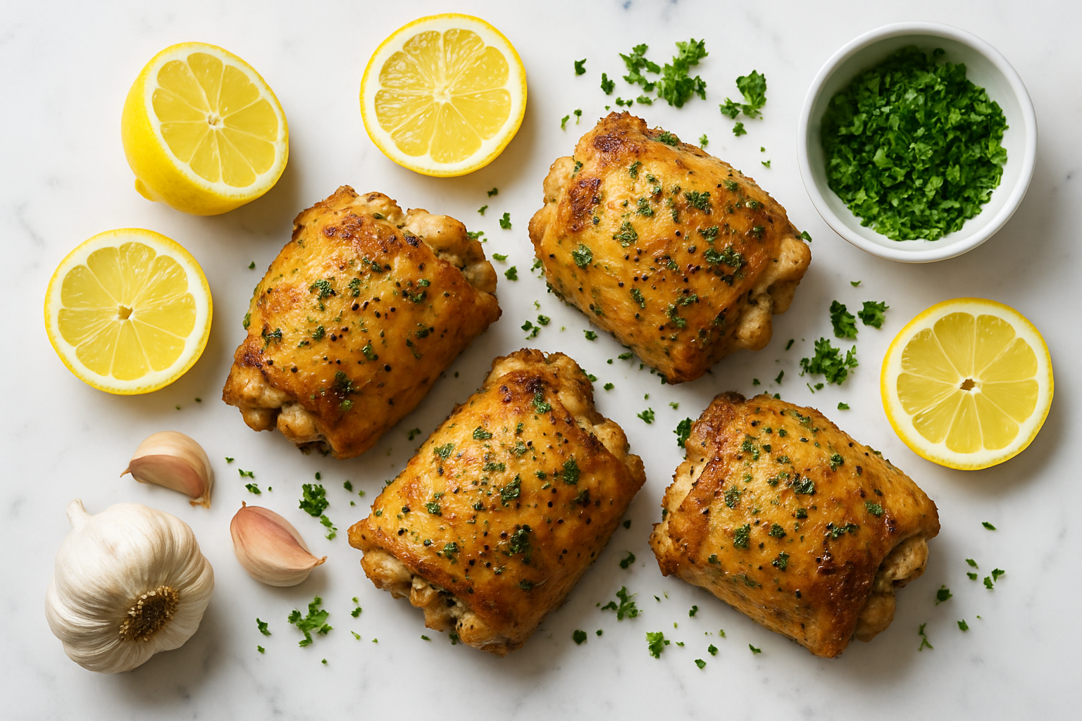 Lemon Herb Roasted Chicken Thighs