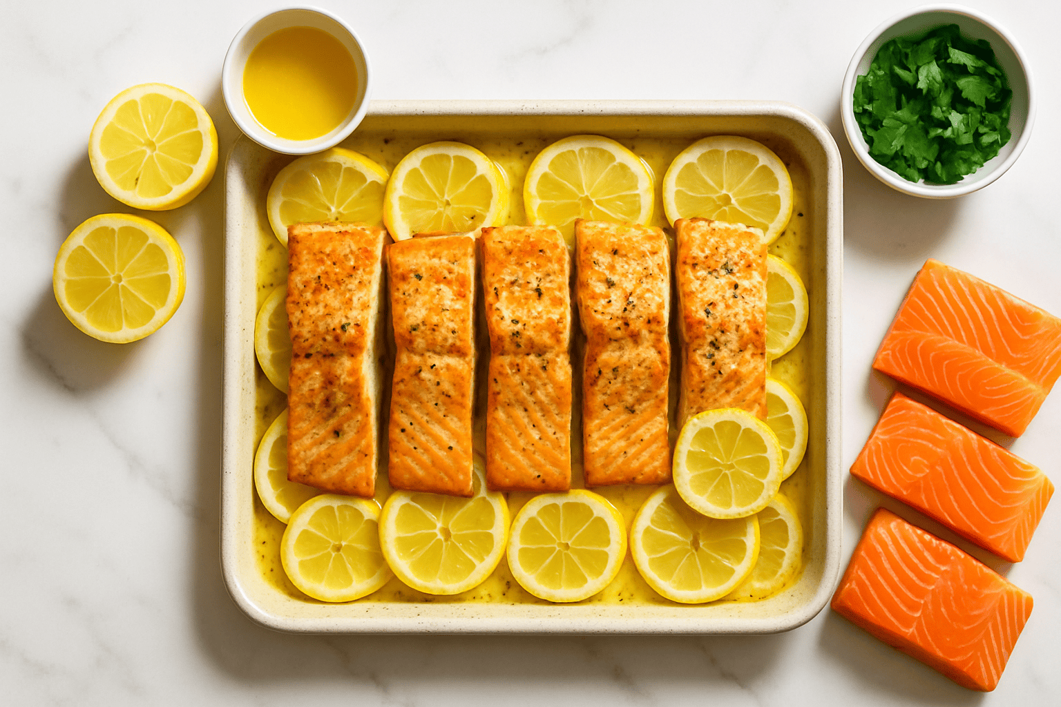 One Pan Lemon Butter Salmon
