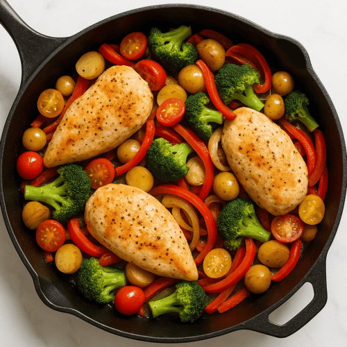 Quick Skillet Chicken Dinner for Unthawed Chicken