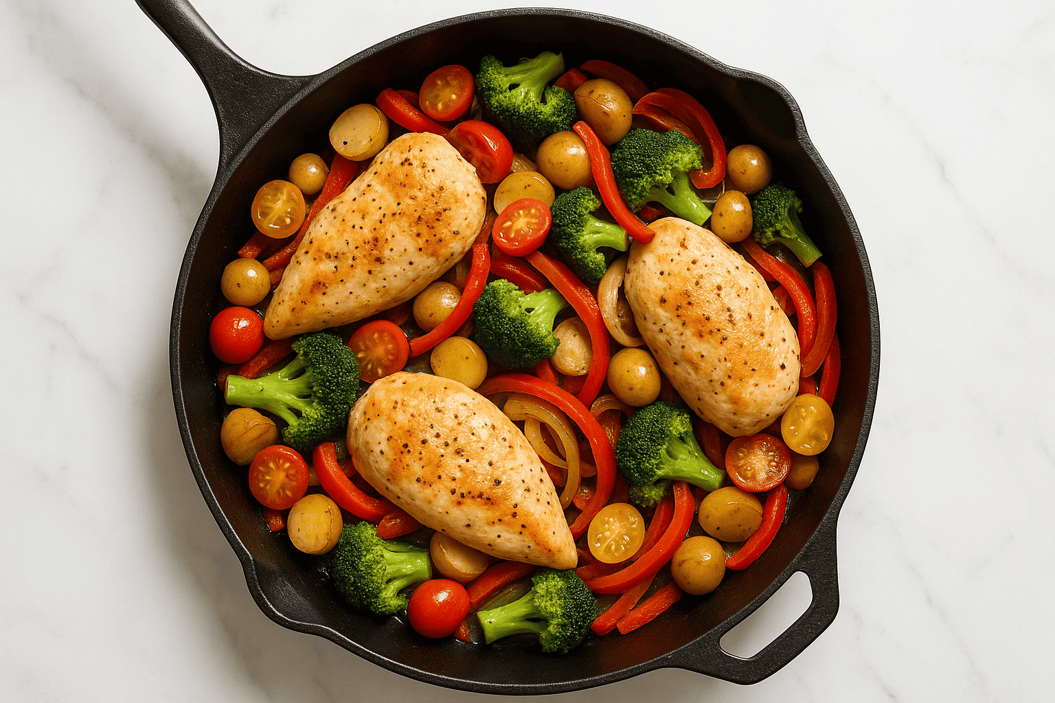 Quick Skillet Chicken Dinner for Unthawed Chicken