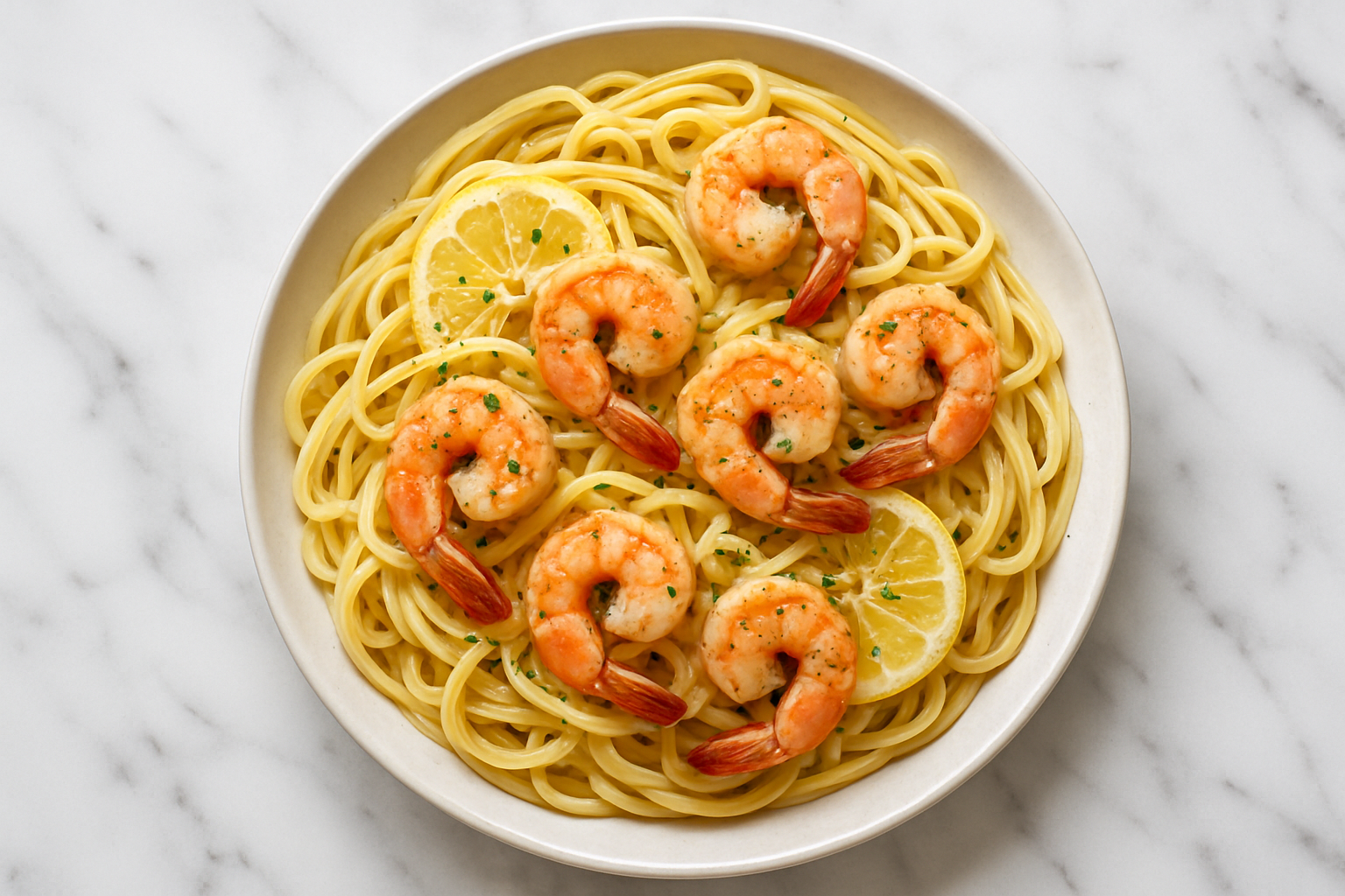 Quick Shrimp Scampi Linguine