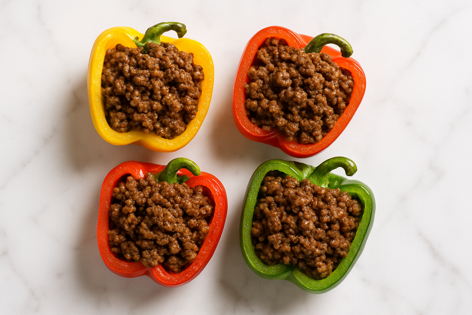 Stuffed Bell Peppers with Ground Beef