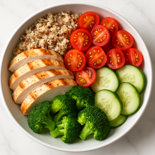 High Protein Chicken Quinoa Bowl